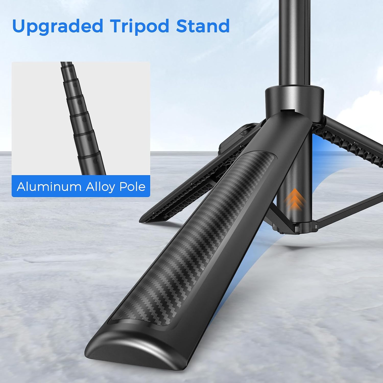 Detalle de Selfie Stick Travel Tripod for Cell Phone with Remote — 63 Inch, Black