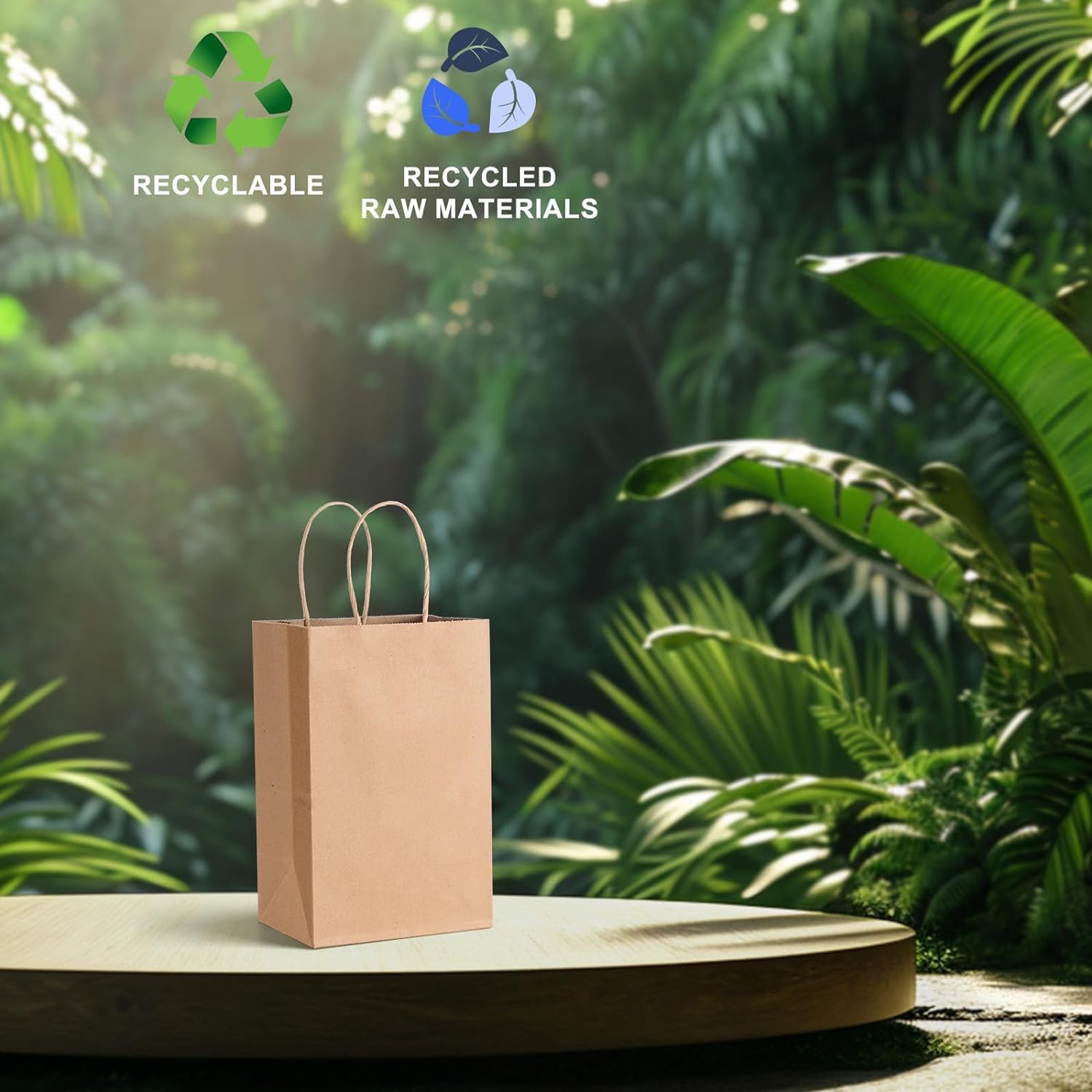 Detalle de Switory 20pc Brown Paper Bags with Twisted Handles – Small Gift Bags (5.25x3.75x8 Inch)