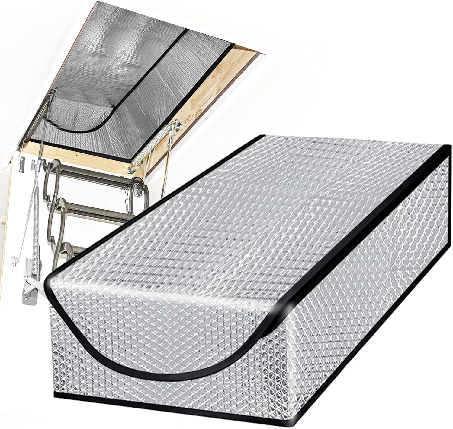 Detalle de DGSL Attic Insulation Cover for Attic Stairs, Zippered Aluminum, 25 x 54 x 11 in