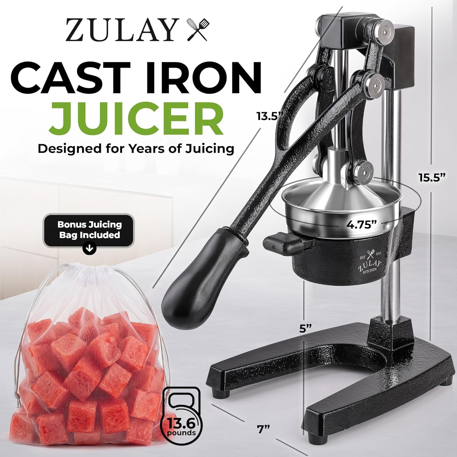 Detalle 2 de Zulay Kitchen Manual Citrus Juicer 5" 🍋