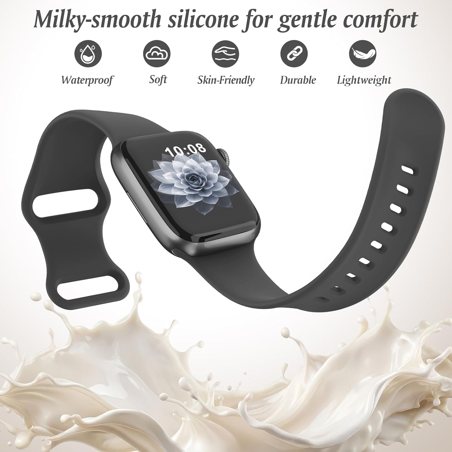 Detalle de Higgs Sport Strap for Apple Watch (38–49mm) — Soft Silicone, Suitable for All Colours