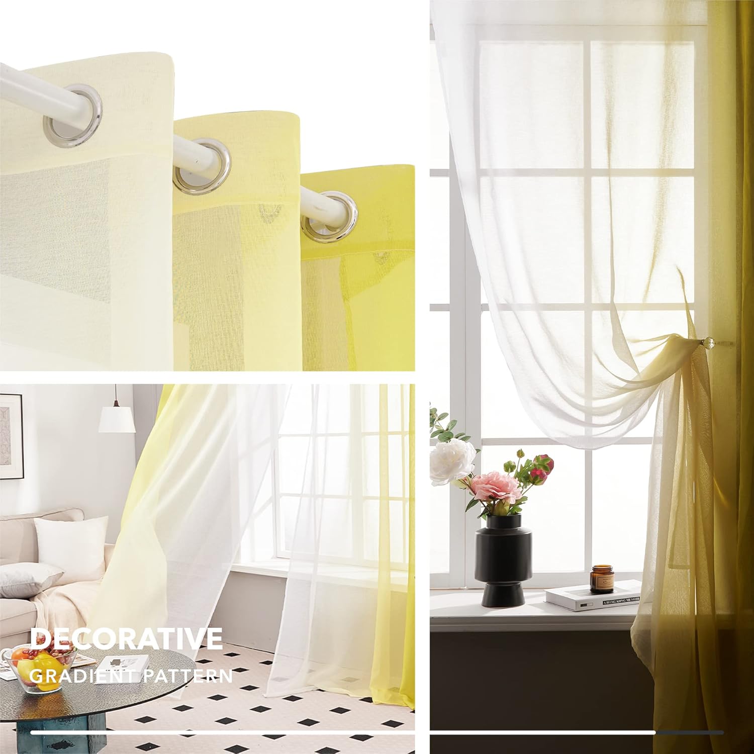Thumbnail 4 de Deconovo Cortinas Infantiles Blancas con Motivos ✨ 140x245cm