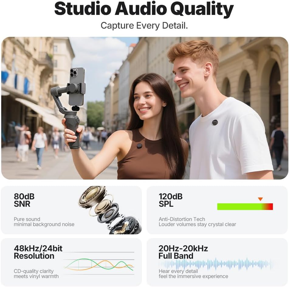 Detalle 2 de MAONO Wave T5 WM650 PC2 Wireless Lavalier Mic, Dual Transmitters, USB-C