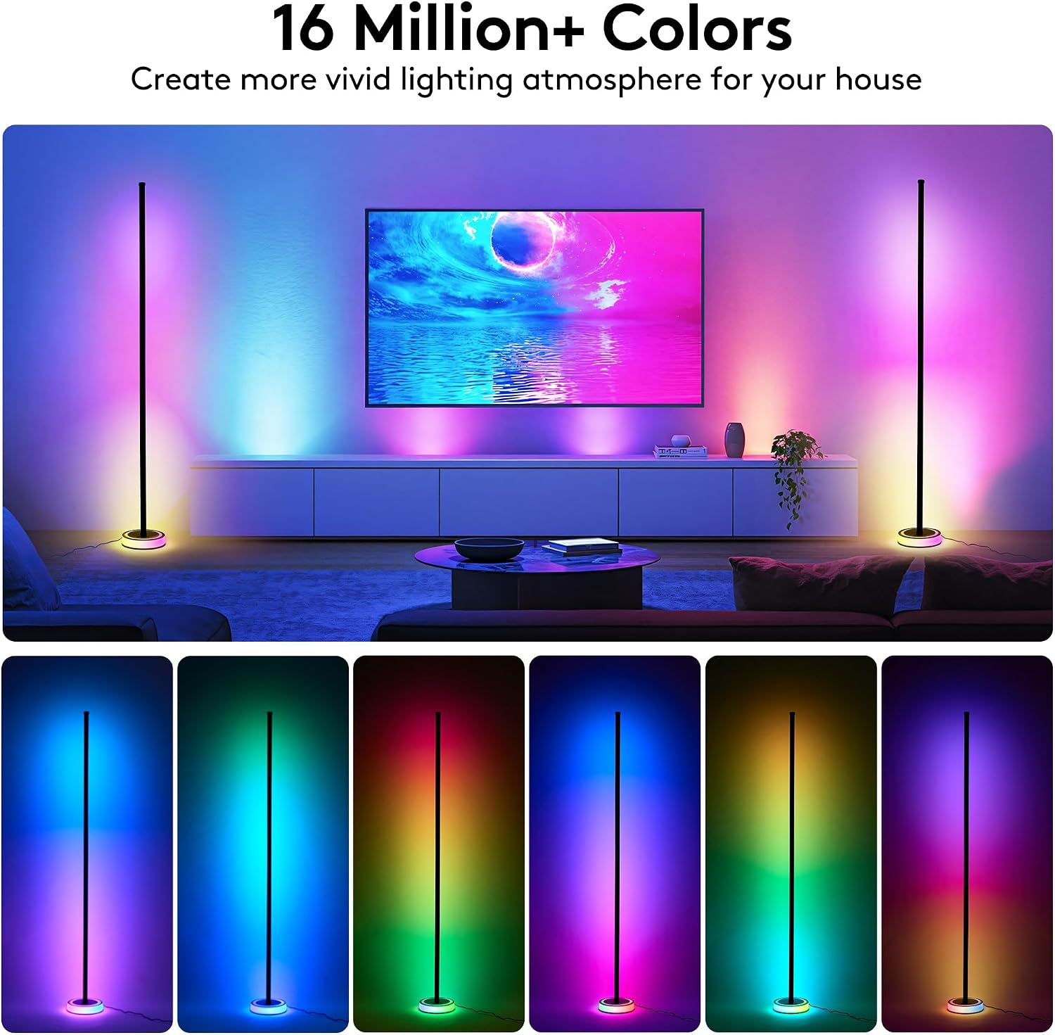 Thumbnail 2 de Wfiia HYT-HCFWD04 59-Inch RGBICW Smart LED Corner Floor Lamp