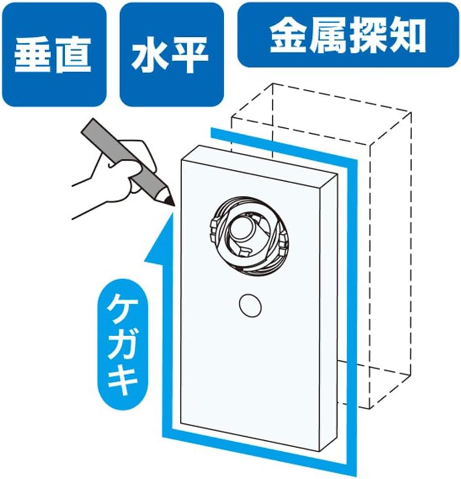 Detalle 2 de ジェフコム SMS-10 金属探知センサーレベル 水平・垂直測定、壁厚15mmまで探知・目盛付き