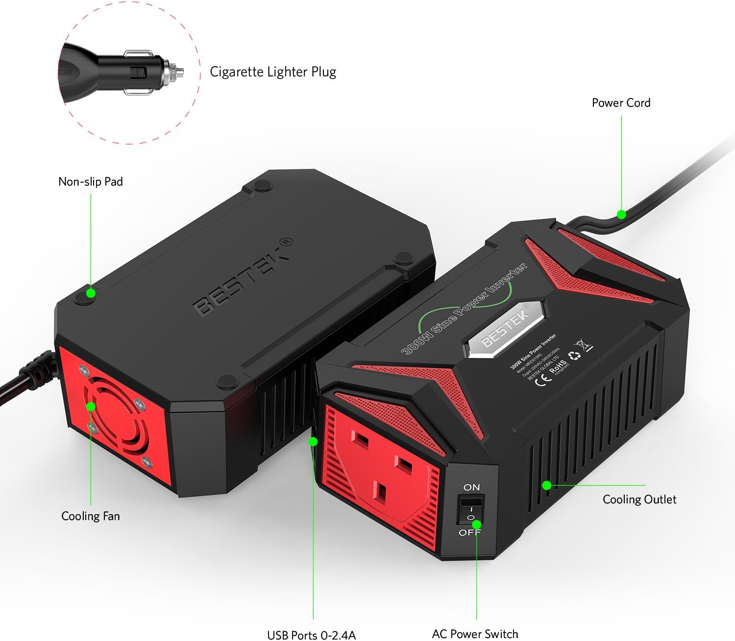 Thumbnail 5 de BESTEK Pure Sine Wave Inverter 300W