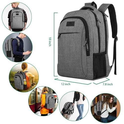 Thumbnail 2 de MATEIN Mochila Portátil 15.6" Hombre Gris – gran capacidad y seguridad para viaje y trabajo