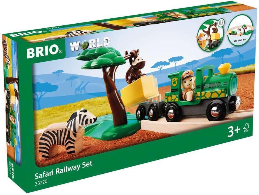 Detalle de BRIO World Safari Train Set for Kids (Age 3+) – Wooden Railway Track & Magnetic Accessories