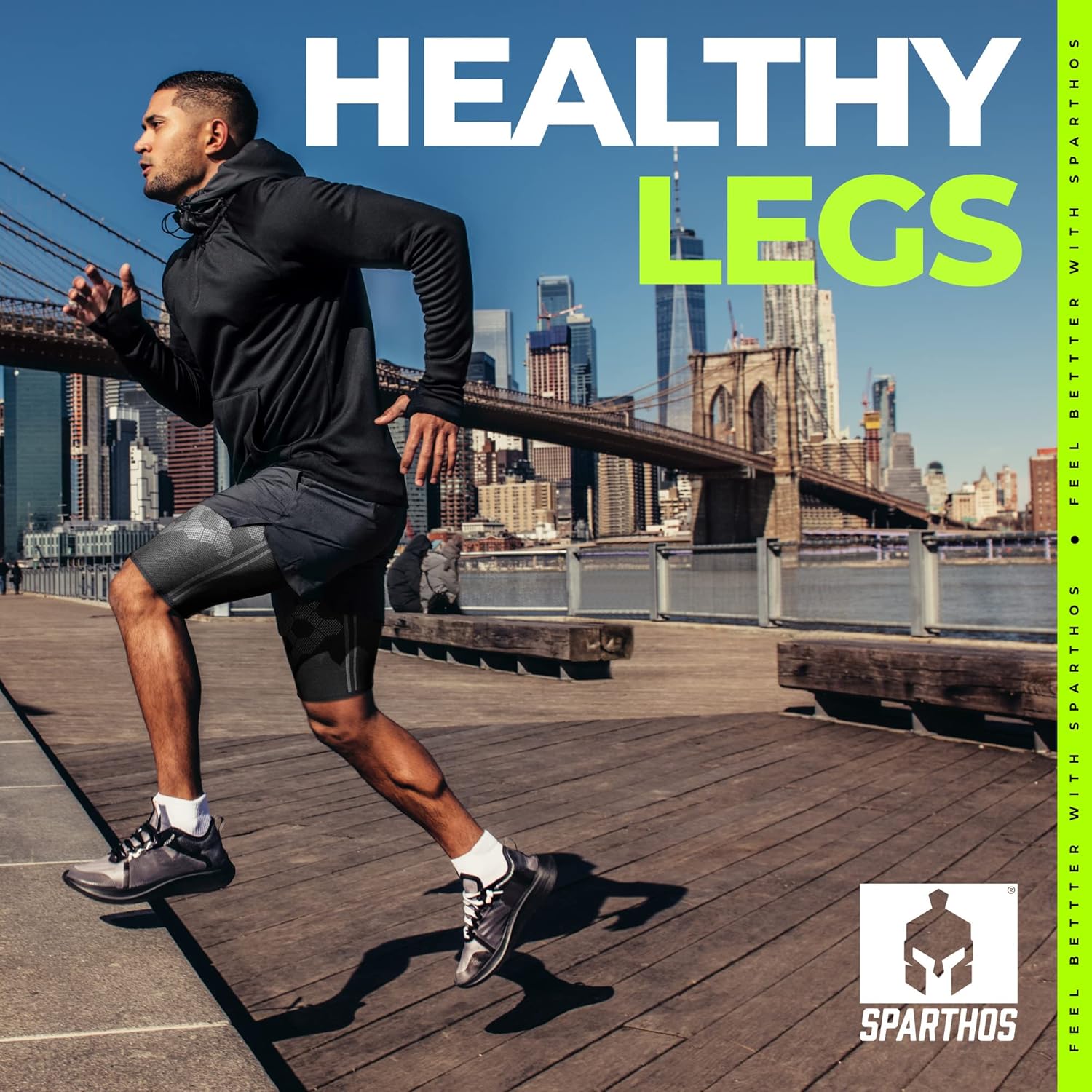 Detalle de Sparthos Thigh Compression Sleeves (Pair) – Quad & Hamstring Support