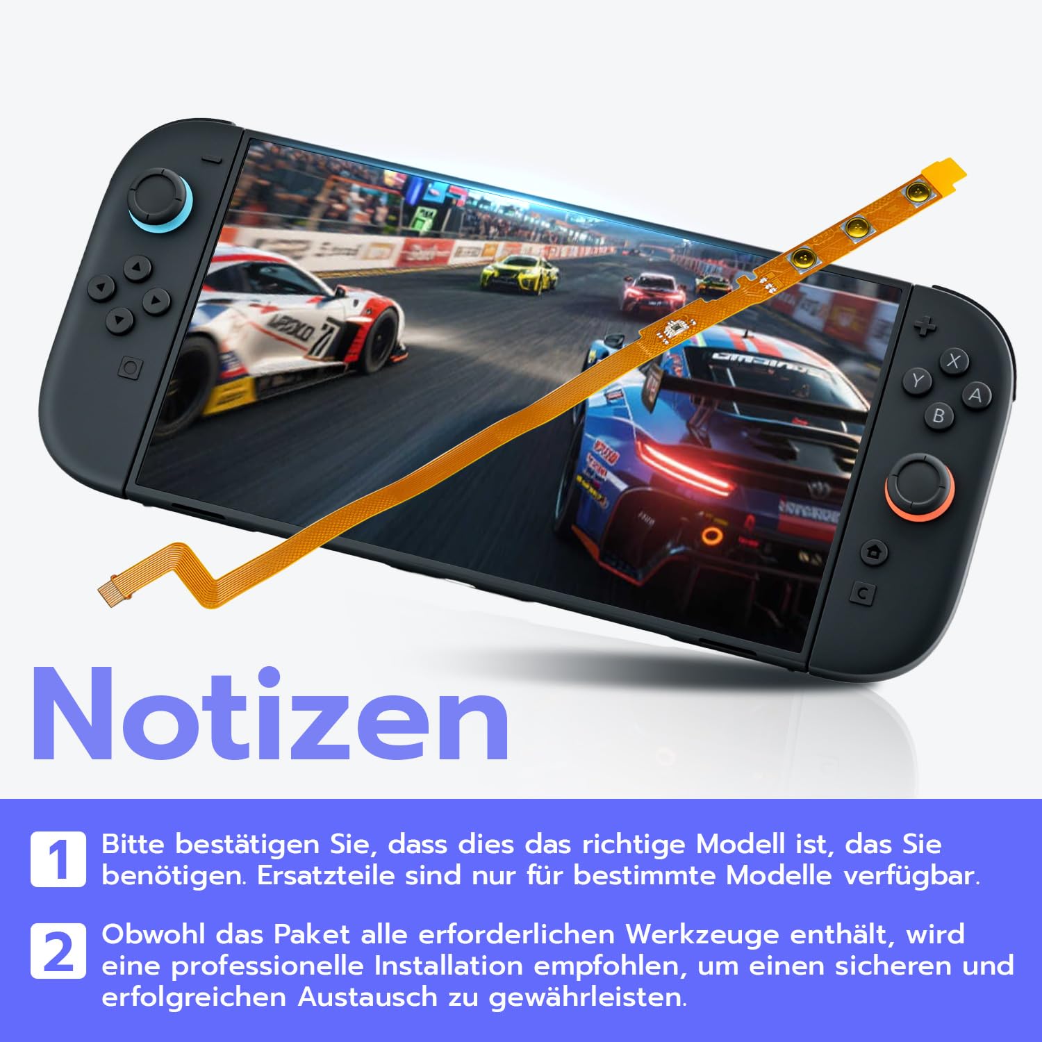 Detalle 2 de Tolesum Connector Flex-Kabel Ersatz für Switch 2 JoyCon – Reparaturset mit Schraubendreher & Öffnungswerkzeug