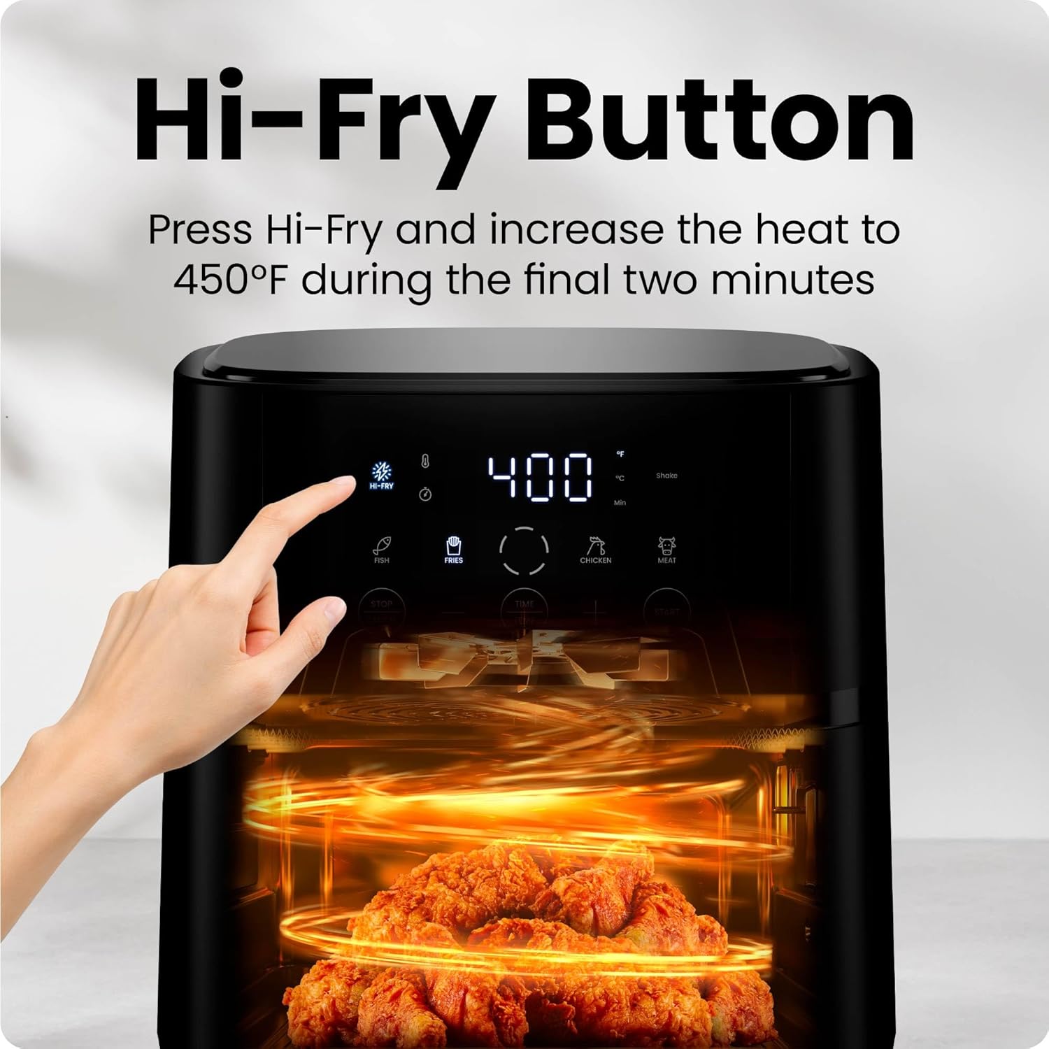Thumbnail 4 de Chefman 6 QT Compact Air Fryer with Hi-Fry Technology, Easy-View Window & Touch Controls (Black)