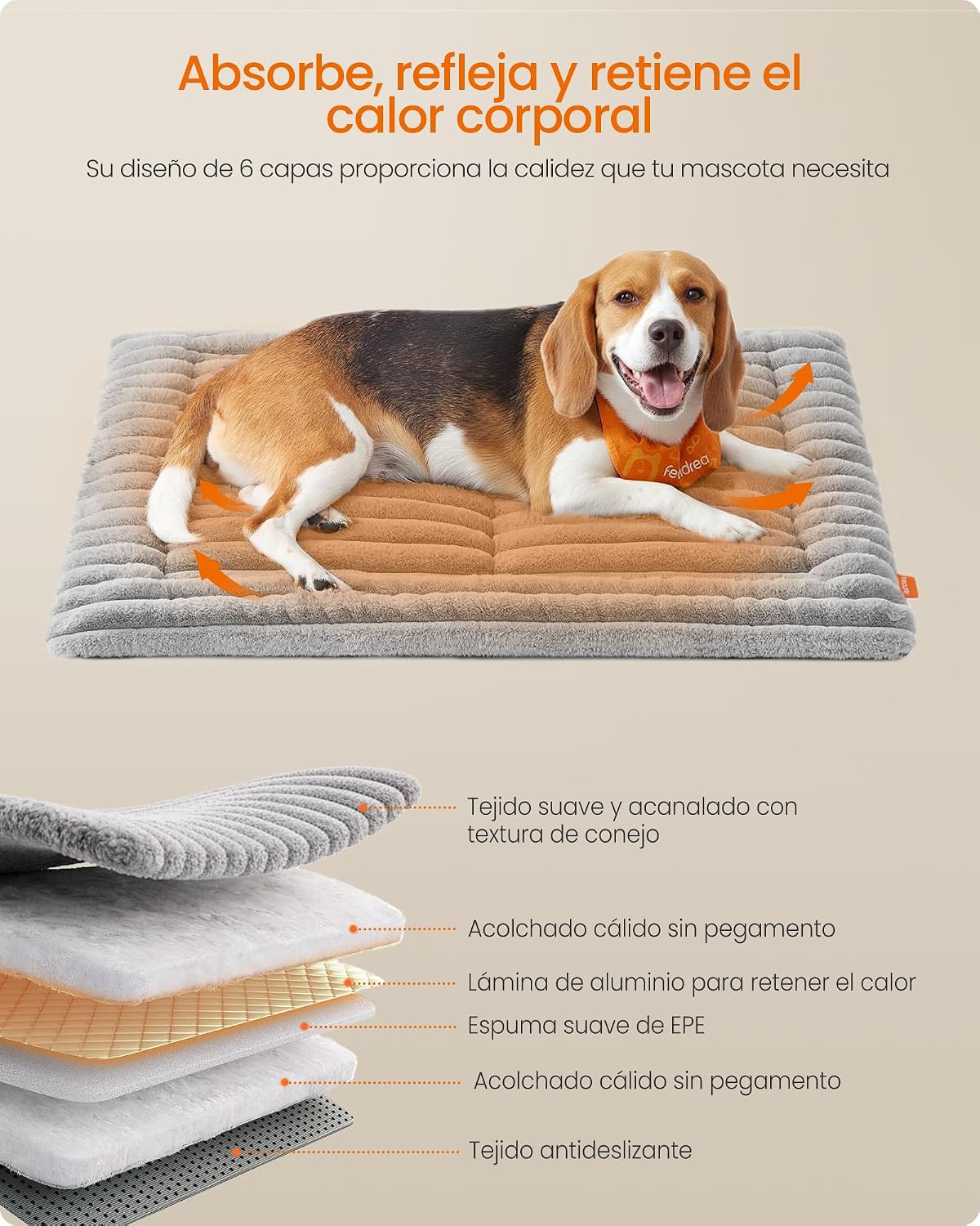 Detalle de Feandrea Coperta per Cani 90 x 65 cm, Grigio Tortora – comfort morbido e lavabile