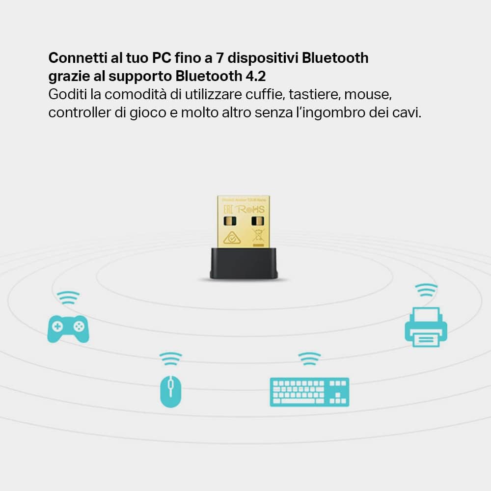 Detalle de TP-Link Archer T2UB Adattatore Wi‑Fi AC600 e Bluetooth 4,2 per PC