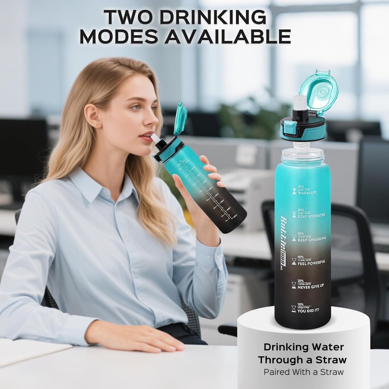 Thumbnail 2 de Youngclue 1L Water Bottle with Straw