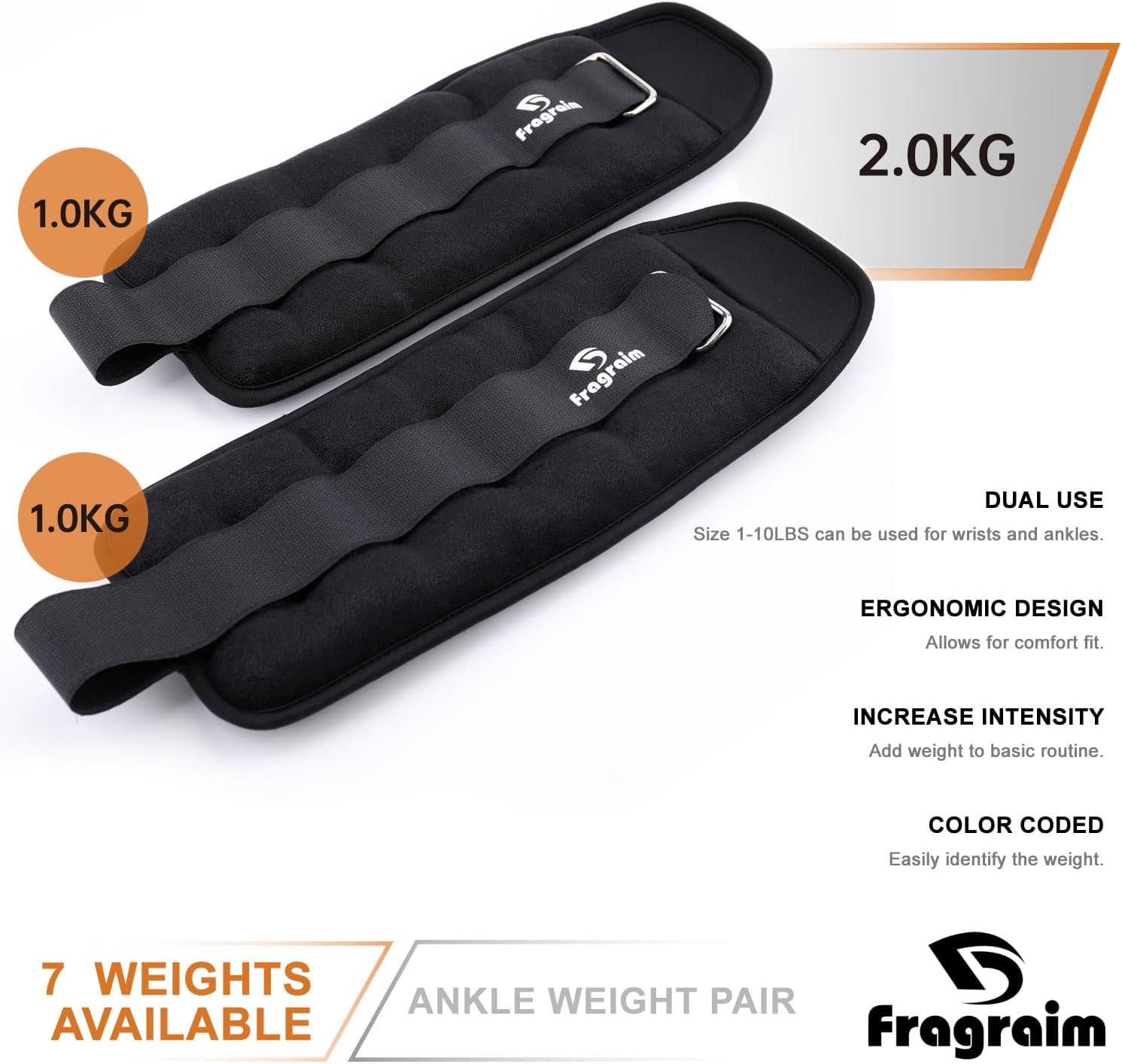 Detalle de Ankle Weights pair 0.5 kg comfort fit
