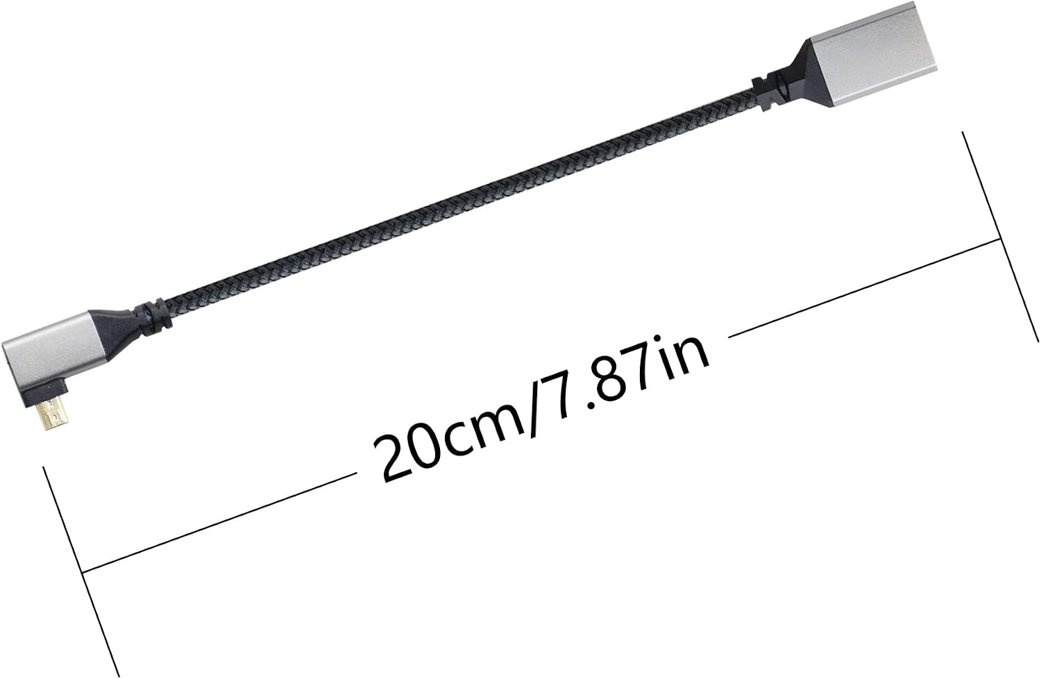 Thumbnail 6 de RIIEYOCA 4K Micro‑HDTV auf HDMI Kabeladapter (90°) – Micro‑HDMI Stecker auf HDMI‑Buchse, Aluminium, 20 cm