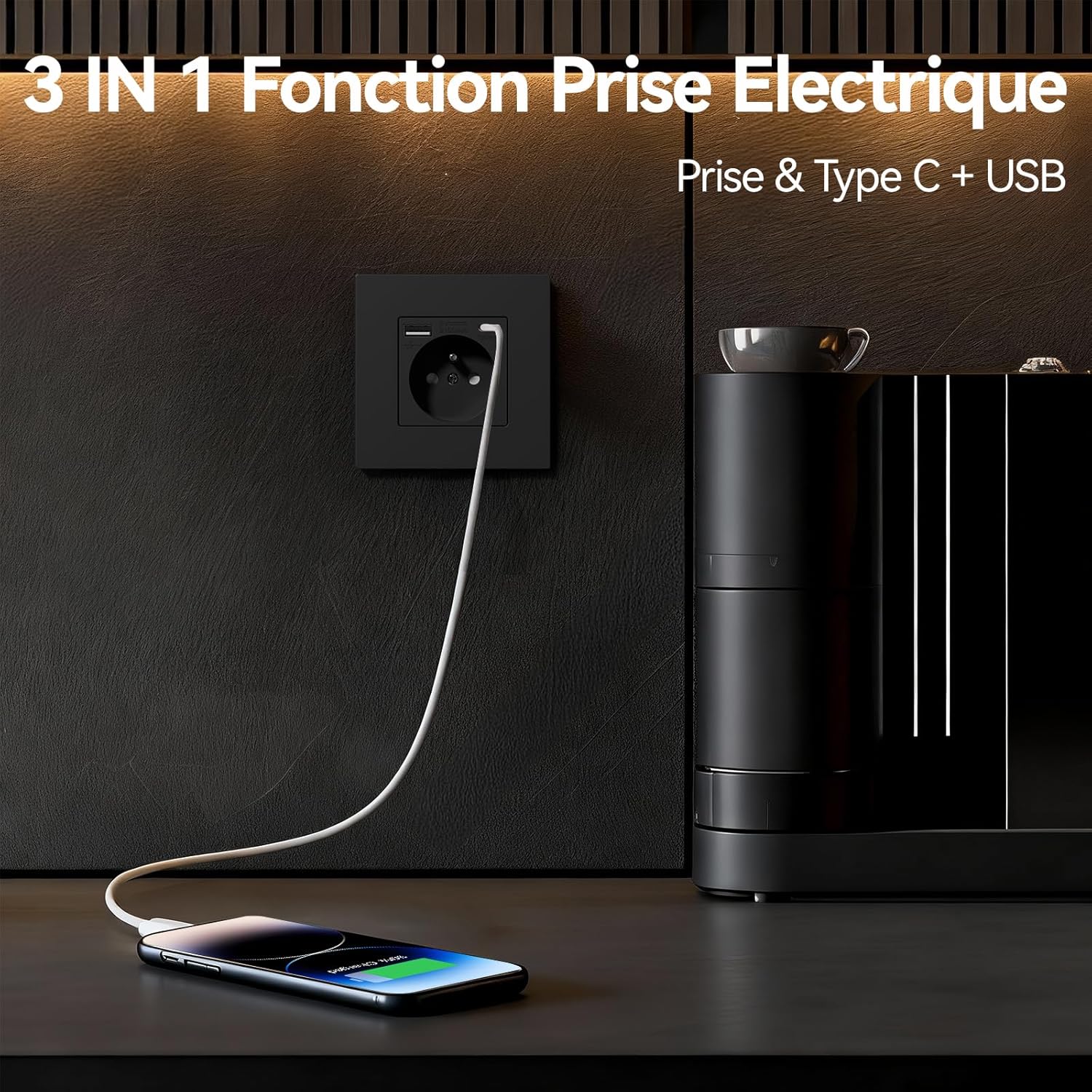 Thumbnail 1 de BSEED Prise électrique USB Type C 16 A
