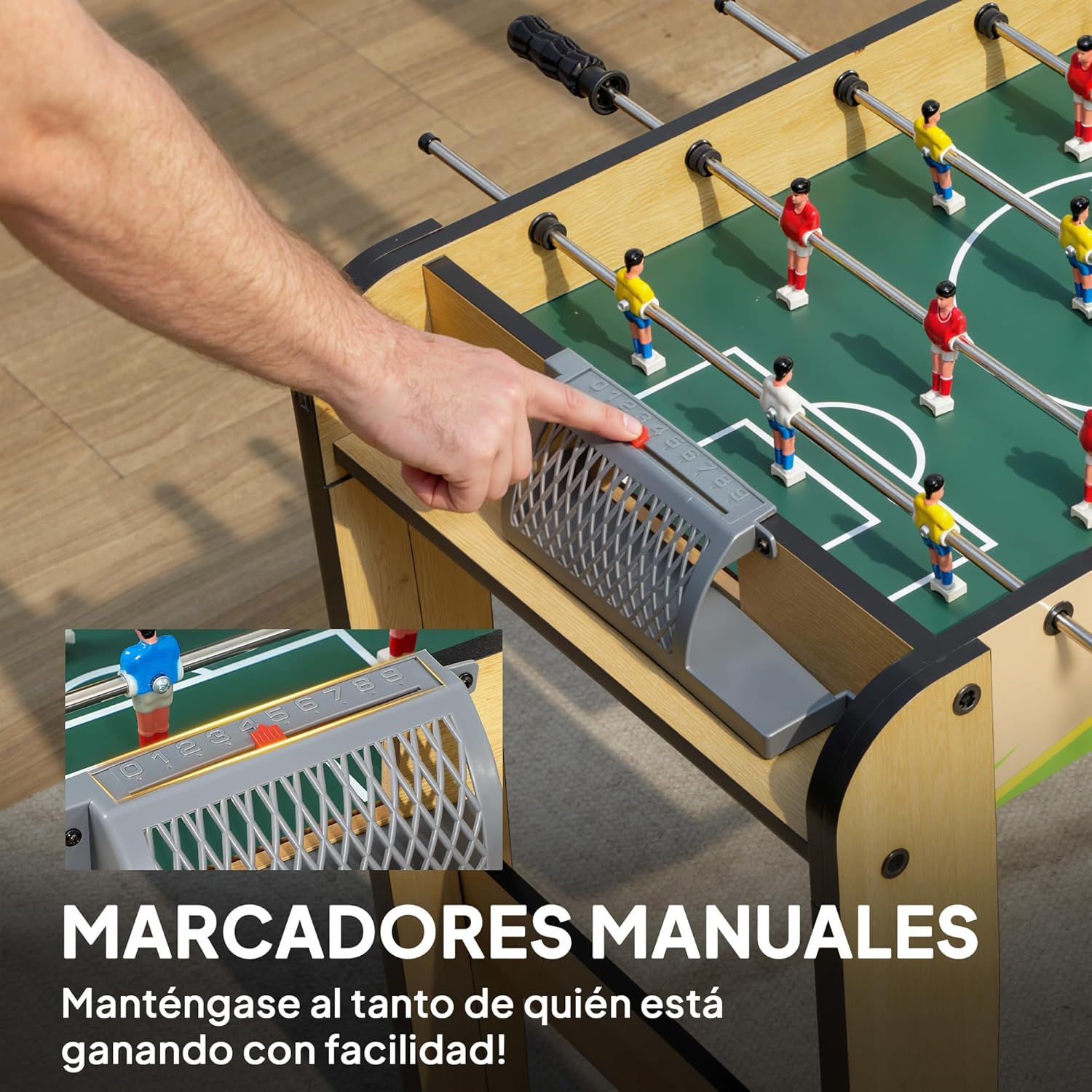 Thumbnail 4 de SPORTNOW Futbolín de Madera para Niños 75x66x75 cm