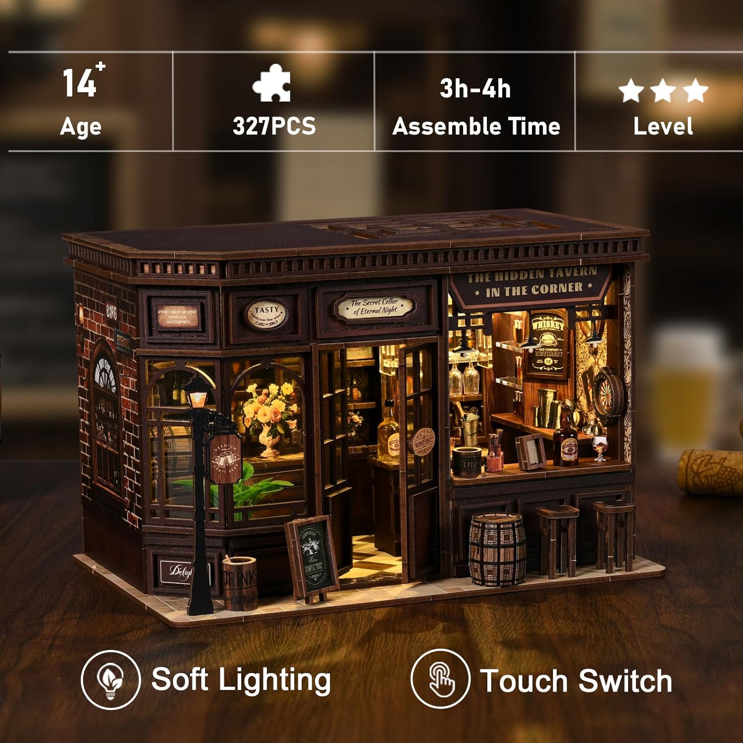 Thumbnail 3 de BATTREVO Book Nook Kit - Archives de Livres: kit DIY en bois avec LED et puzzle 3D