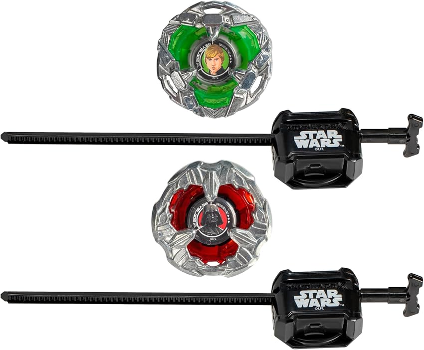Detalle 2 de Beyblade X Star Wars, Pack Luke Skywalker vs. Darth Vader ⚔