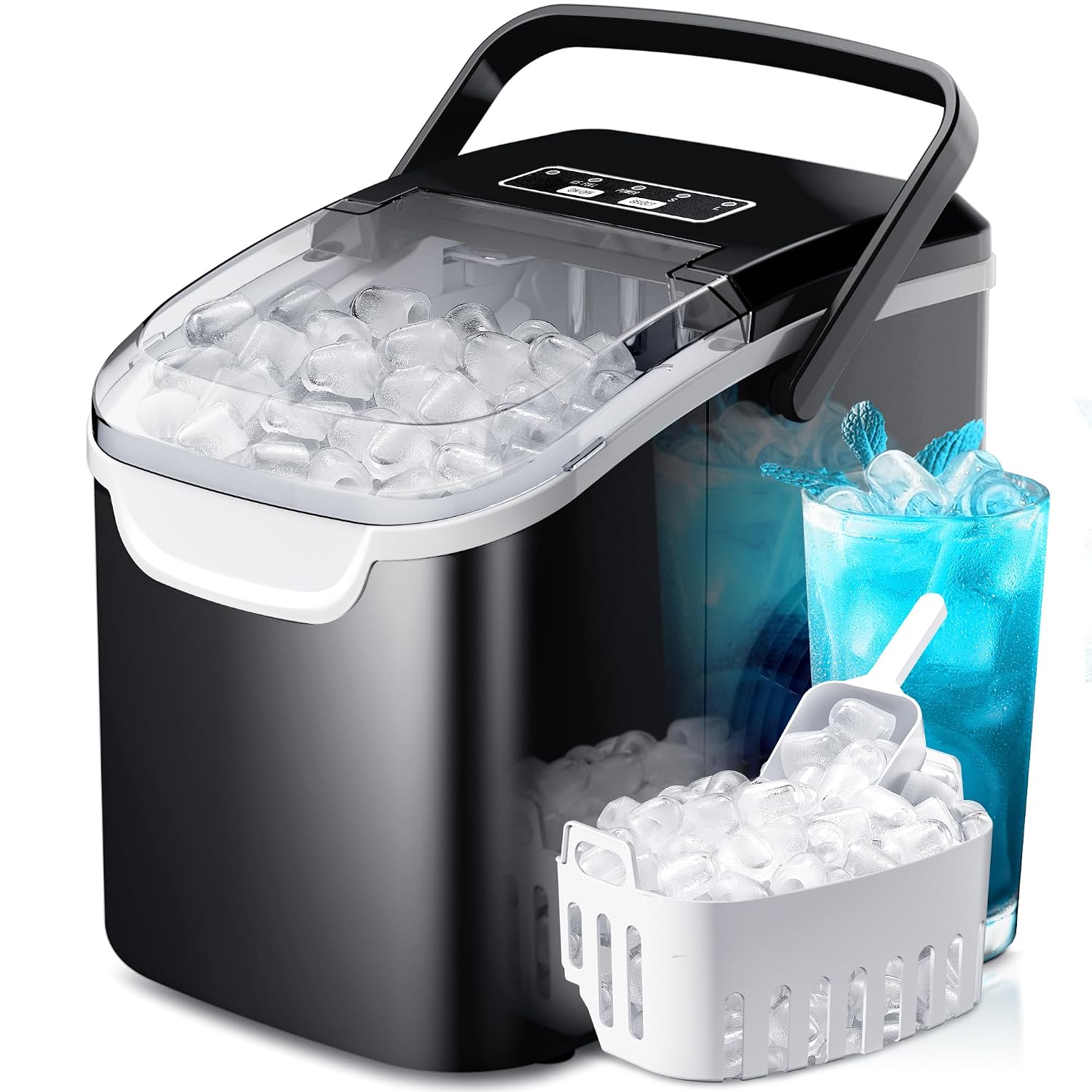 Detalle de Crzoe Countertop Ice Maker, 1.2L