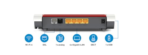 Detalle de FRITZ!Box 7530 AX – DSL-Router mit Wi‑Fi 6, bis zu 2,4 GBit/s