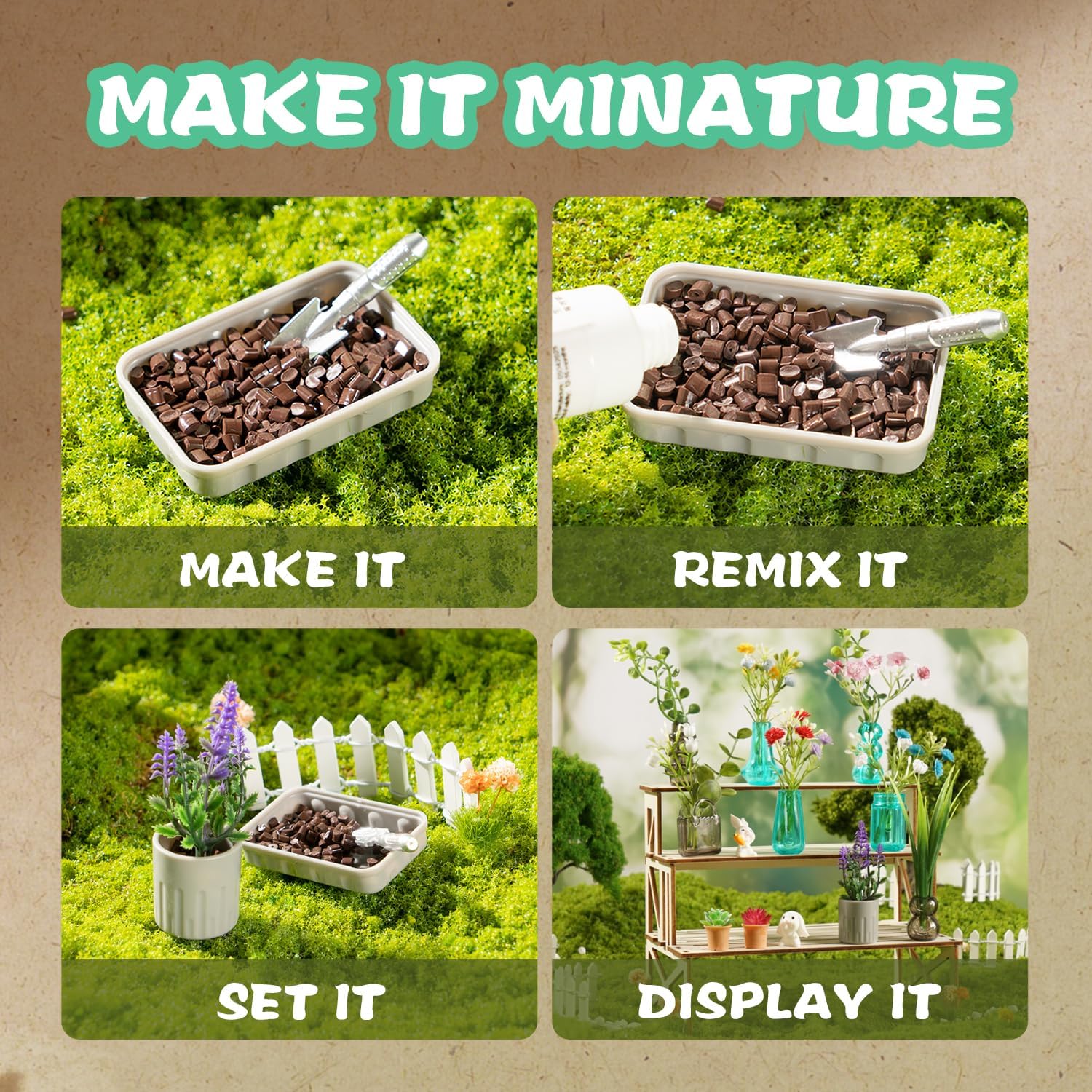 Thumbnail 4 de Make It Miniature 70 PCS Miniature Flower Kit 🌱