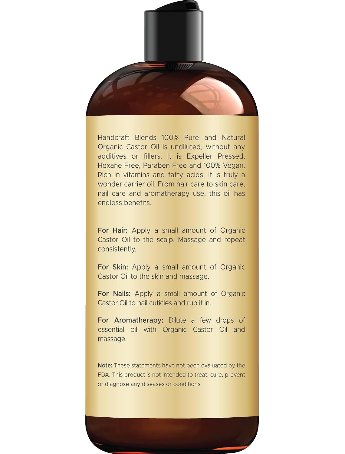 Detalle de Handcraft Blends Organic Castor Oil, 16 fl oz ⚙