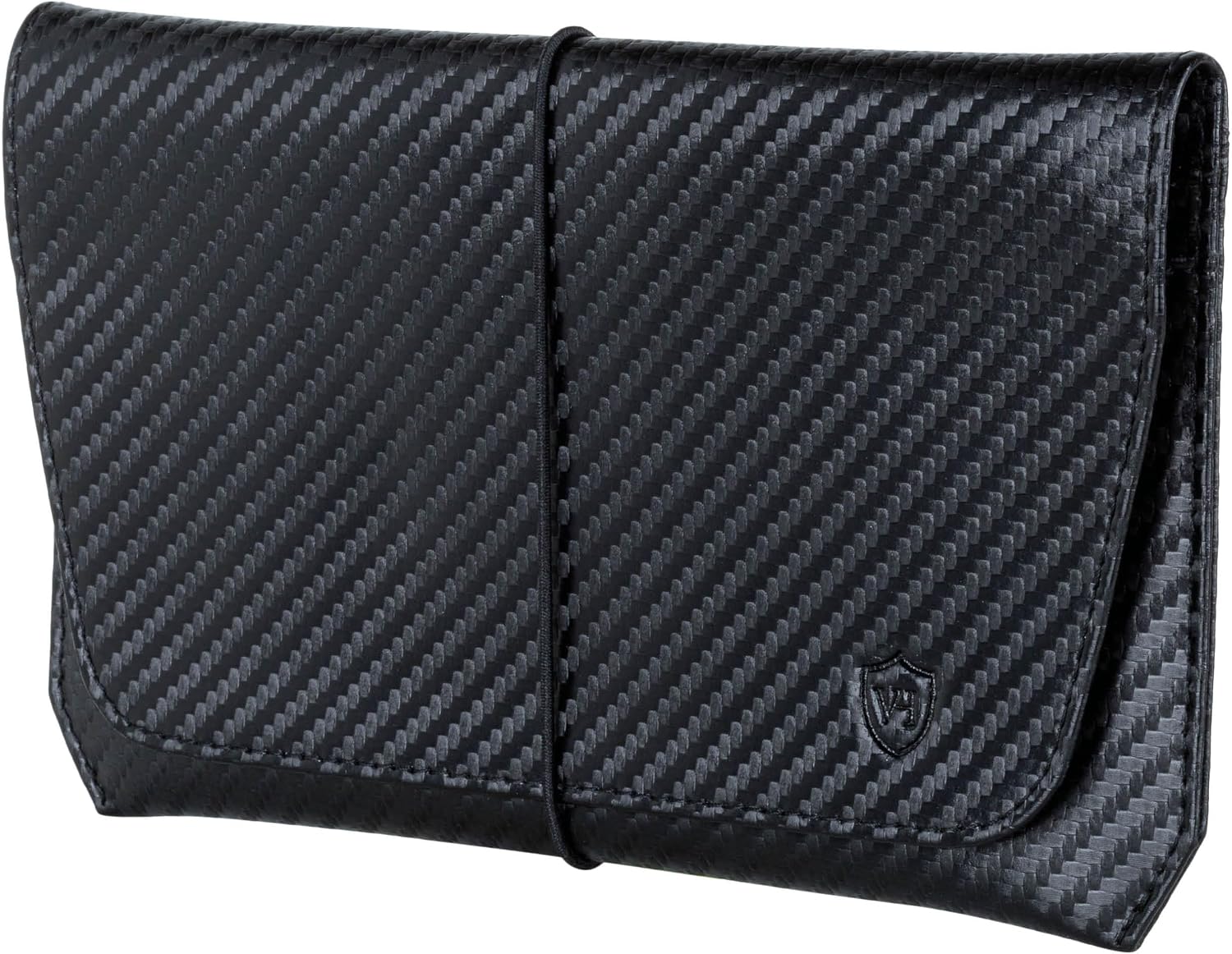 Detalle de VON HEESEN Leder Reisepasshülle mit RFID-Schutz – Carbon Schwarz aus echtem Leder