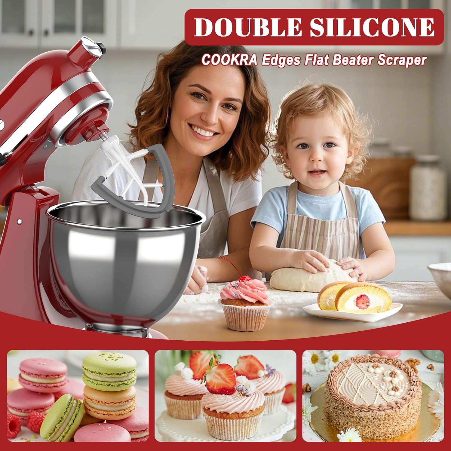 Thumbnail 6 de KitchenAid-compatible flex edge beater with silicone edges