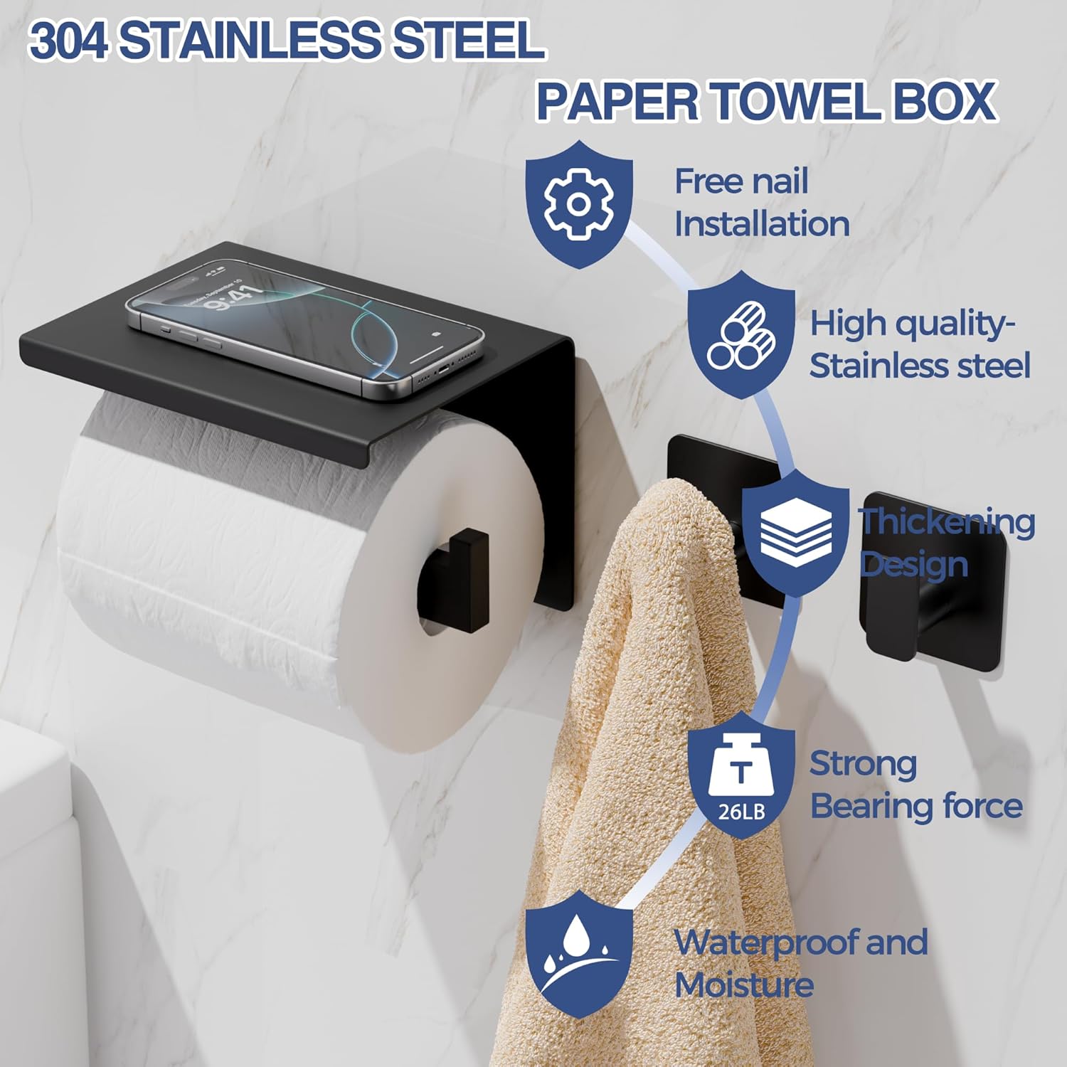 Thumbnail 1 de Aikzik Klopapierhalter ohne Bohren