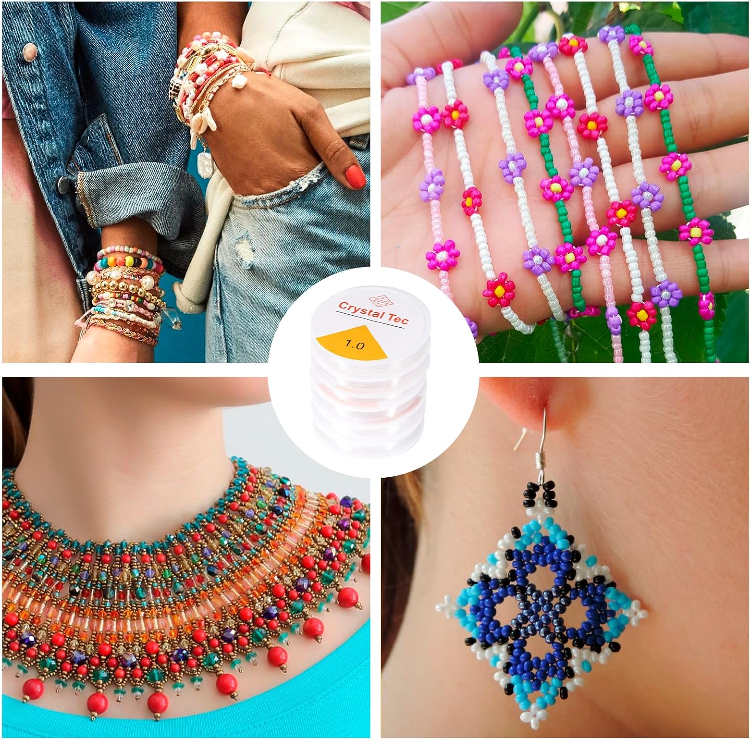 Thumbnail 3 de Cinta Elástica Transparente Nylon para Pulseras - 6 Rollos 🎨