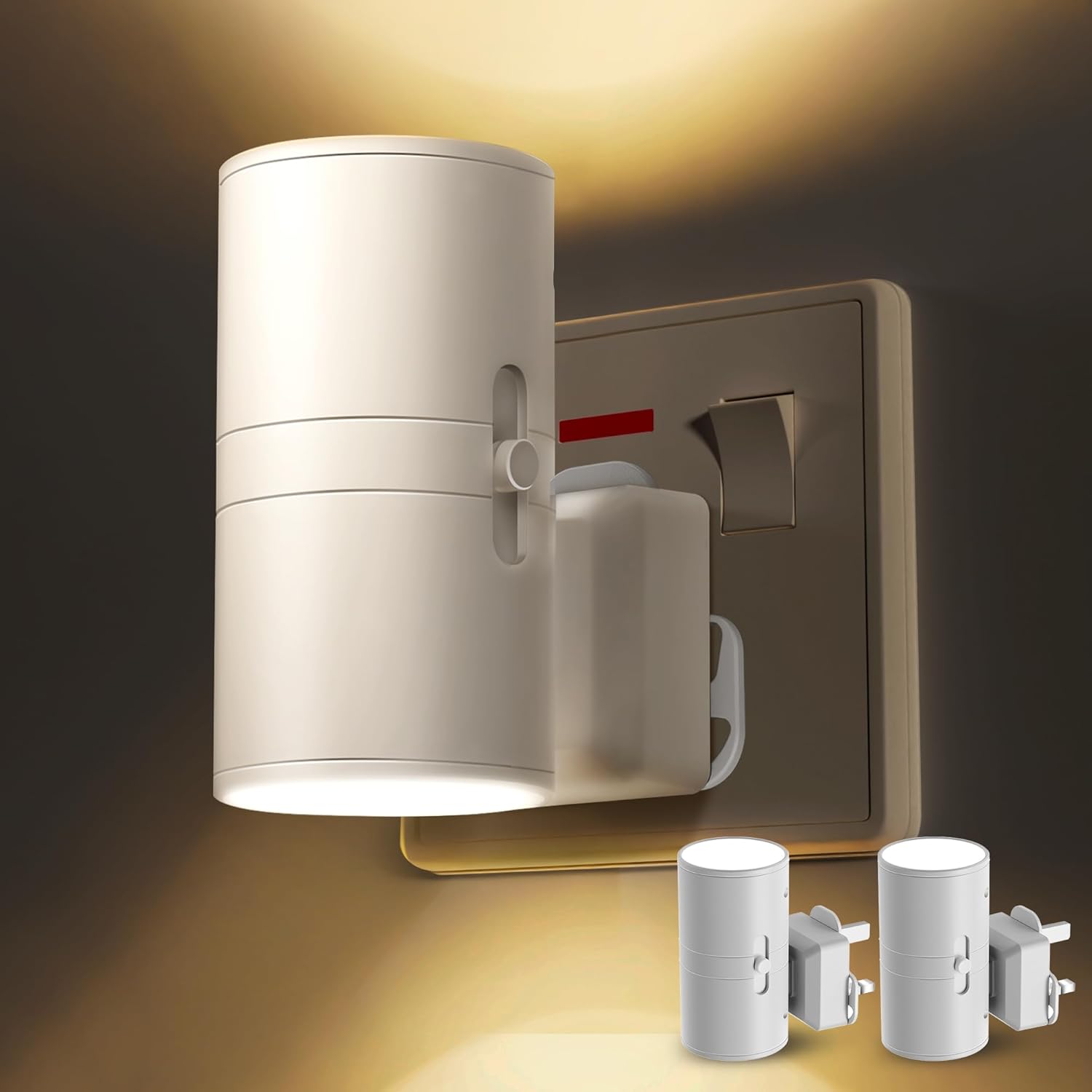 Detalle de LOHAS-LED Night Light Plug in Wall (2 Pack) – Dusk to Dawn, 0–100LM, 3000K Warm White