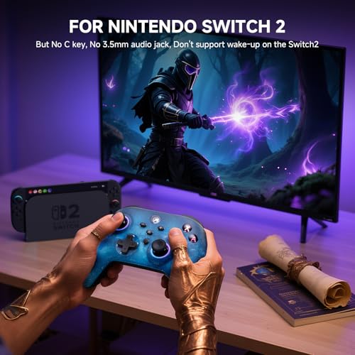 Detalle 2 de ECHTPower Controller per Switch/Switch 2: wireless, LED, turbo e tasti programmabili con joystick LED