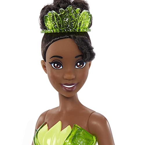 Detalle de Mattel Disney Princess Tiana: Muñeca de Moda con Vestido Clásico
