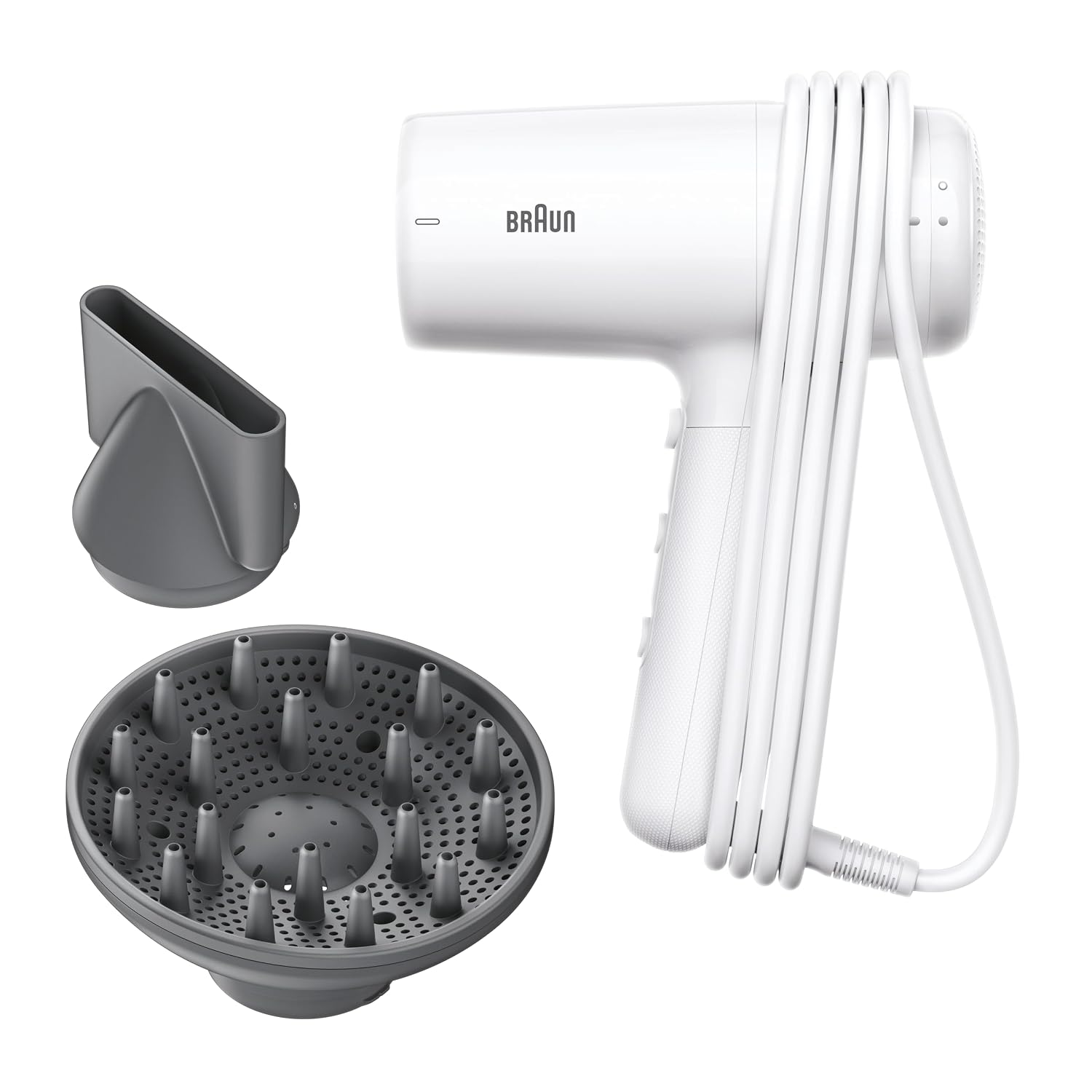 Detalle de Braun Haartrockner HD2.21 (BRHD226E) – leichter Föhn mit Diffusor, Stylingdüse und IONTEC Technologie