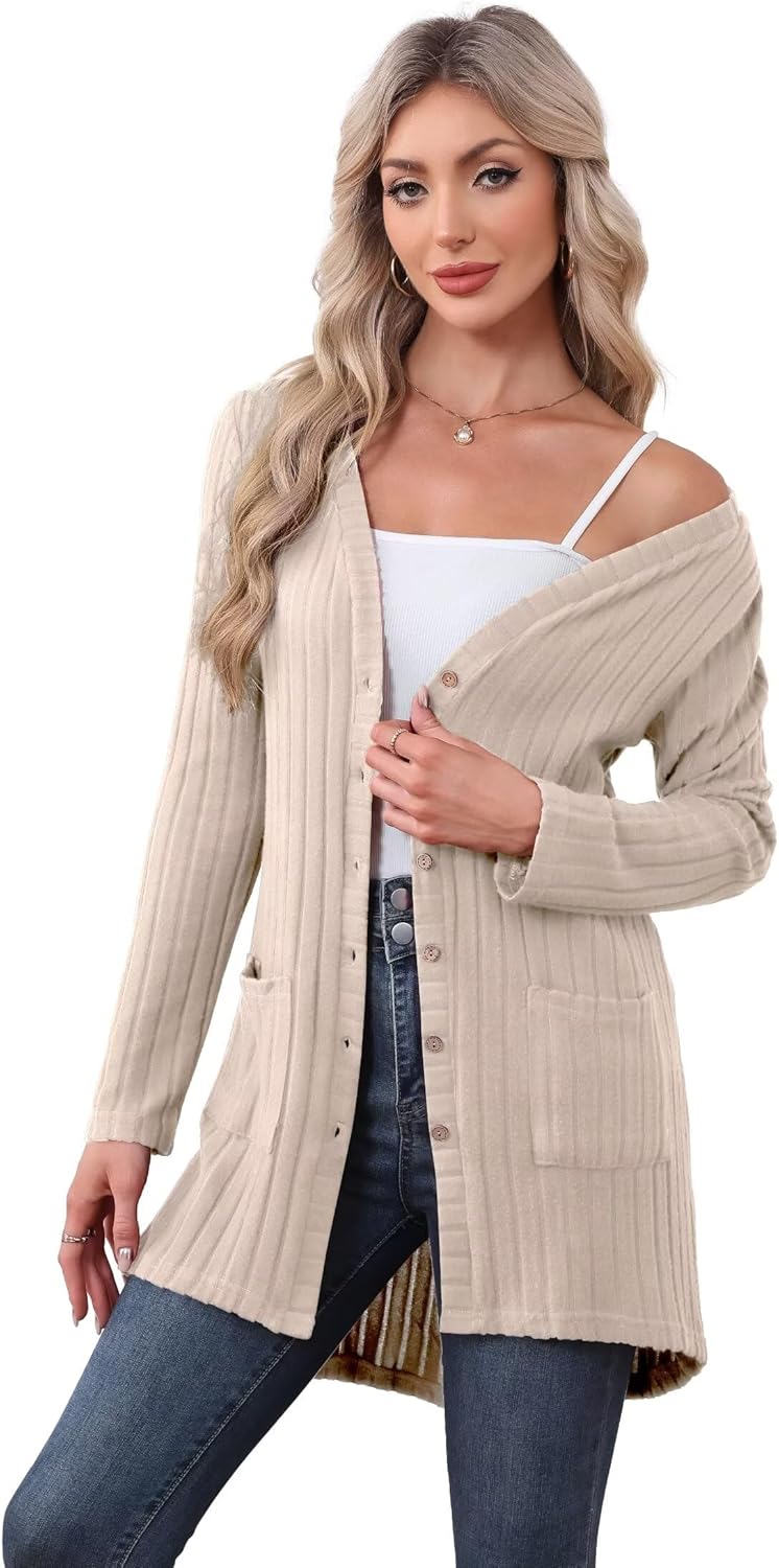 Detalle 2 de YGJIEGENG Womens Cardigans: Lightweight Summer Open Front Knockabout with Pockets