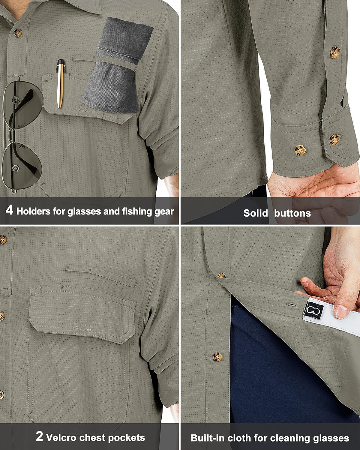 Thumbnail 4 de 33,000ft Men's Long Sleeve Sun Protection Shirt UPF 50+
