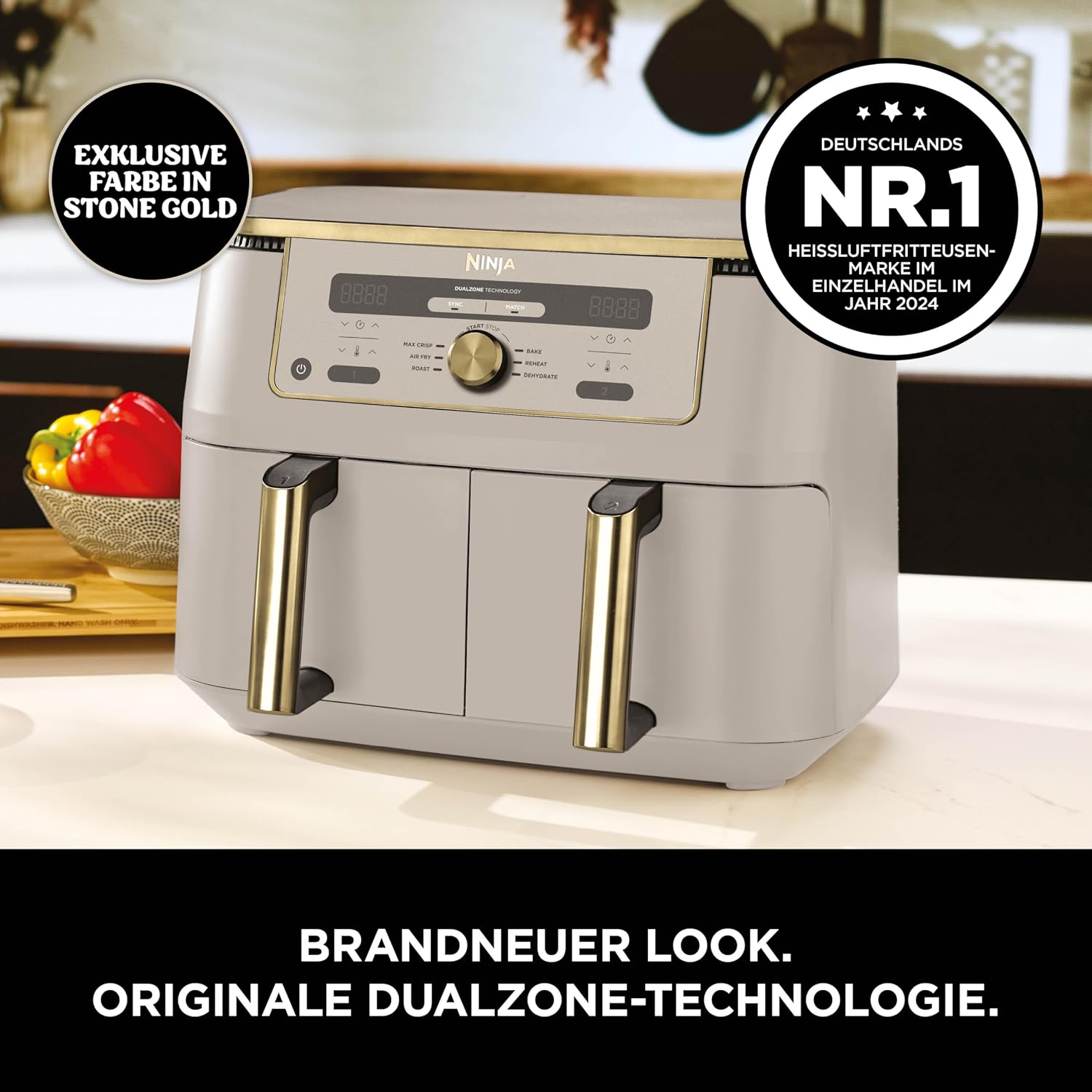 Detalle 2 de Ninja DZ400EUSTGD Zweizonen Heißluftfritteuse 9,5L
