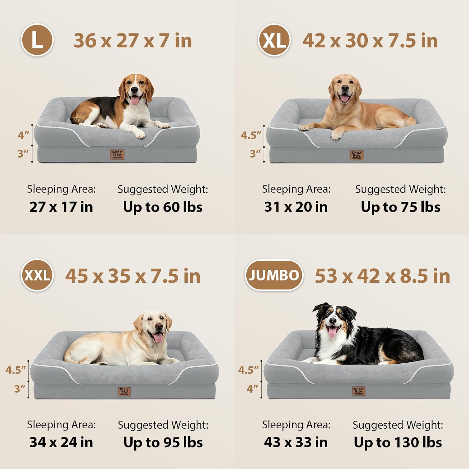 Detalle 2 de Chez Paw Orthopedic Waterproof Dog Bed, 36 x 27-Inch Egg-Crate Foam