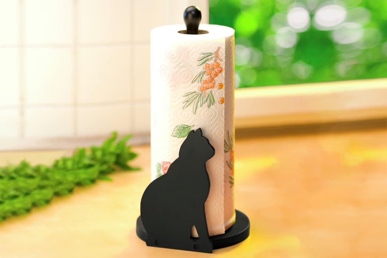 Thumbnail 4 de Maximex Porte papier CHAT, Noir – Porte-papier en bois laqué noir (15 x 30 x 15 cm)