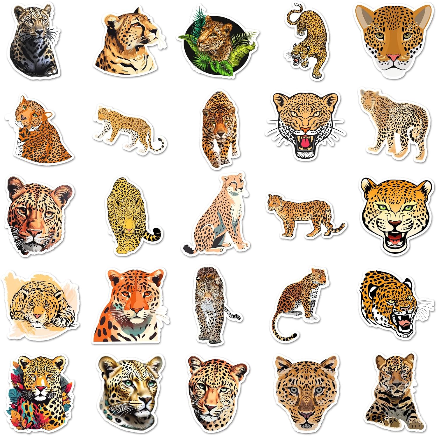 Detalle 2 de Cheetah Vinyl Stickers, 50-Piece Pack