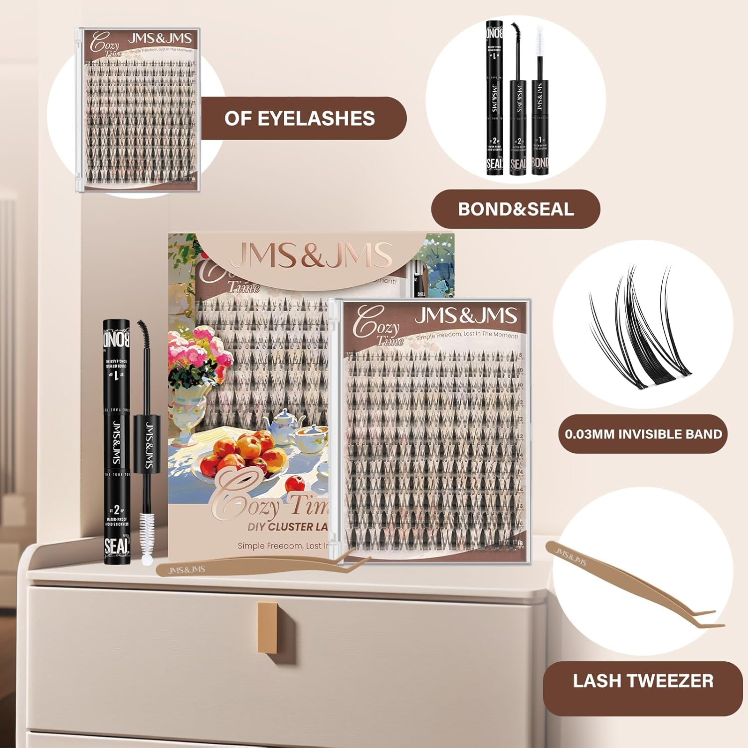 Thumbnail 6 de JMS&JMS Fairy Lash Clusters Kit: Natural Cluster Lashes with Invisible Band (Fairy-8-18mix)