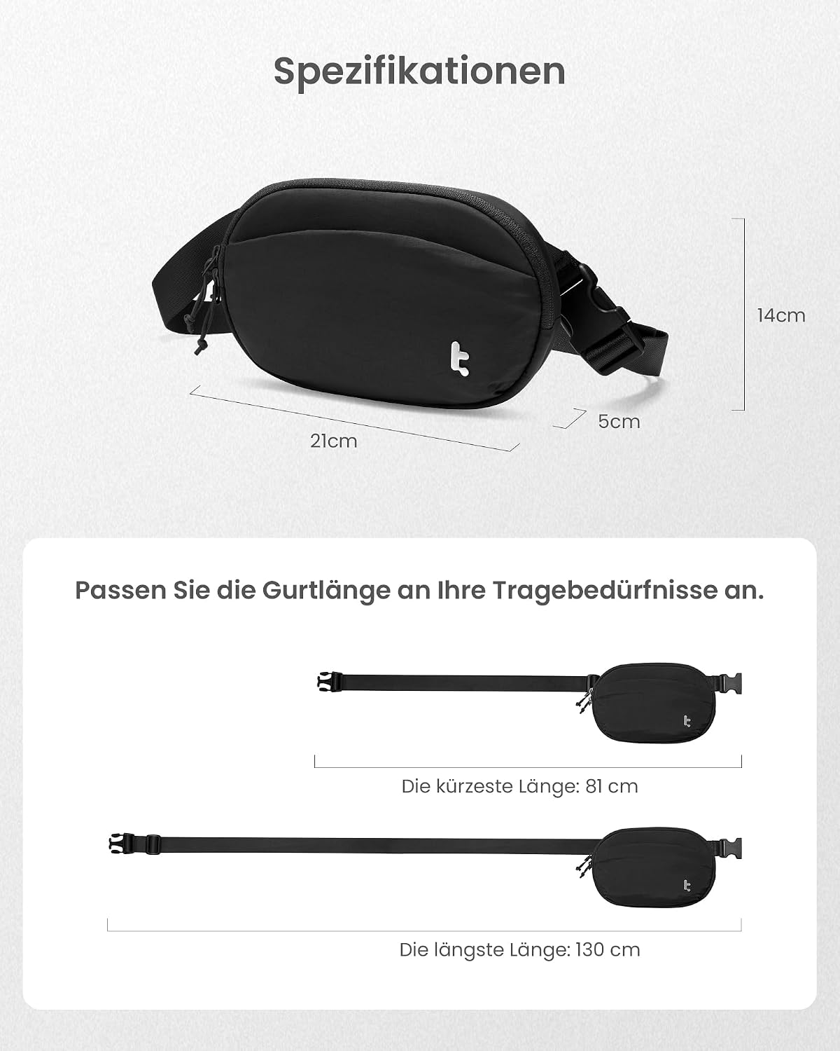 Detalle de tomtoc Damen/Herren Bauchtasche mit RFID-Schutz (1,5 Liter) – Slingbag mit verstellbarem Gurt für Reise, Alltag & Outdoor