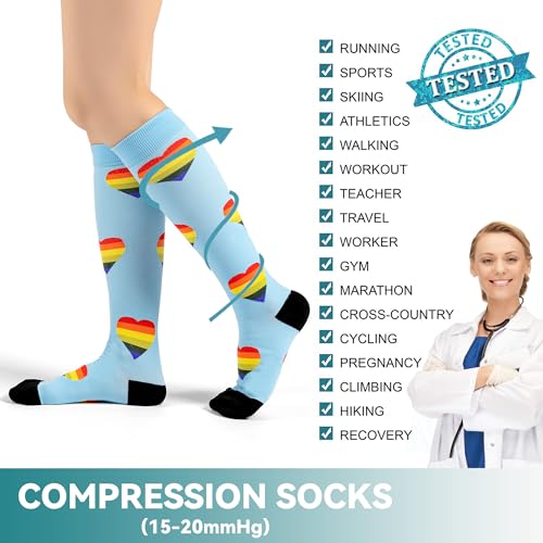 Thumbnail 2 de BISOUSOX 4 Pares de Medias de Compresión 15-20 mmHg (Unisex) para Deportes y Embarazo