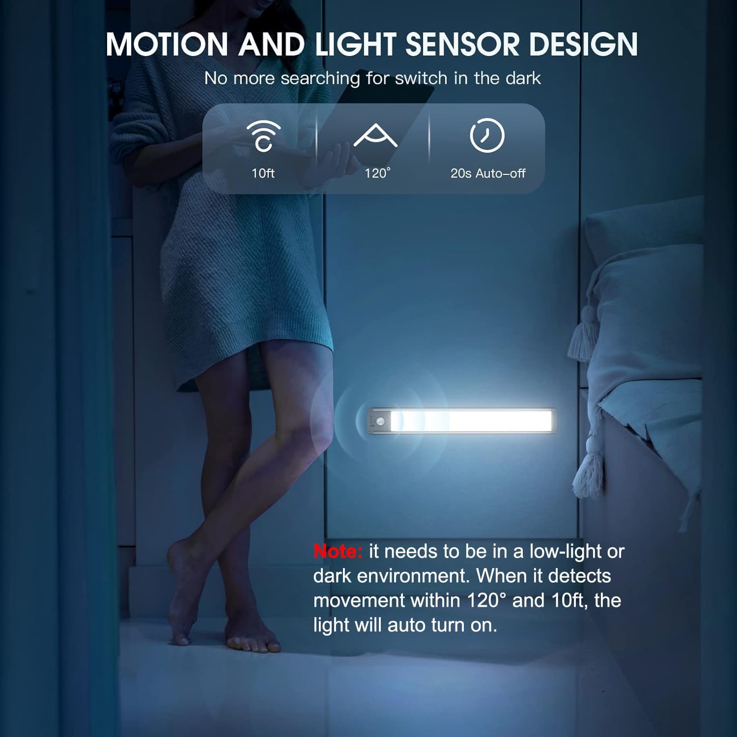 Thumbnail 3 de MCGOR 10" Under Cabinet Lights with Motion Sensor