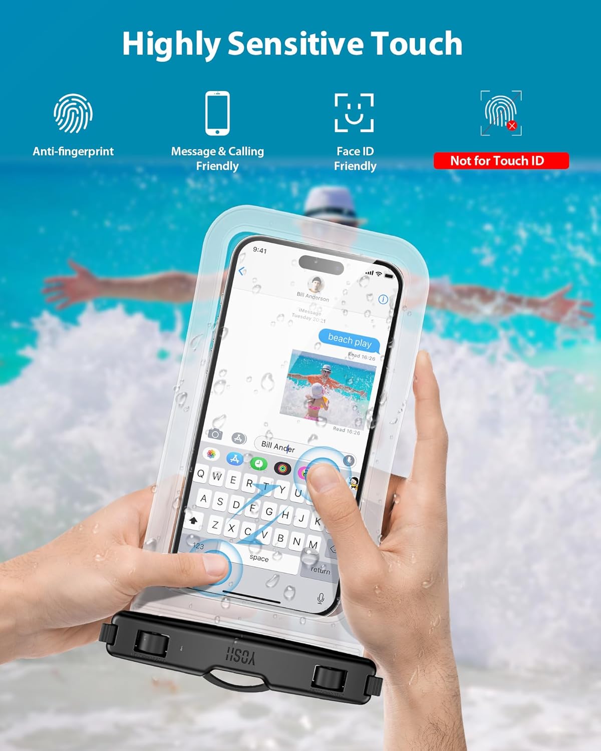 Thumbnail 5 de YOSH wasserdichte Handyhülle 7,0 Zoll – 2 Stück, IPX8 Unterwasserhülle kompatibel mit iPhone 17/16/15 Pro Max, Samsung S24/S23 Ultra, Xiaomi 17/15