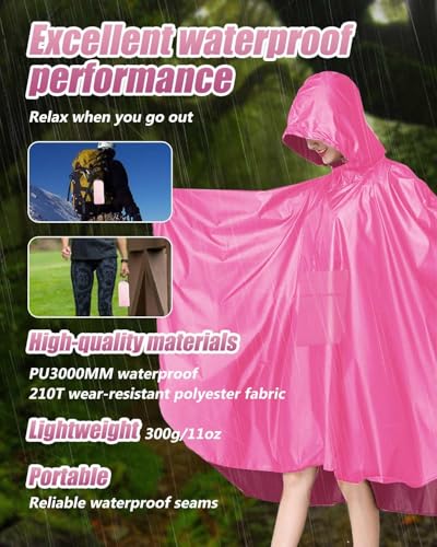 Thumbnail 2 de Victoper Waterproof Rain Poncho for Adults – Lightweight, Reusable Hooded Raincoat for Outdoor Adventures