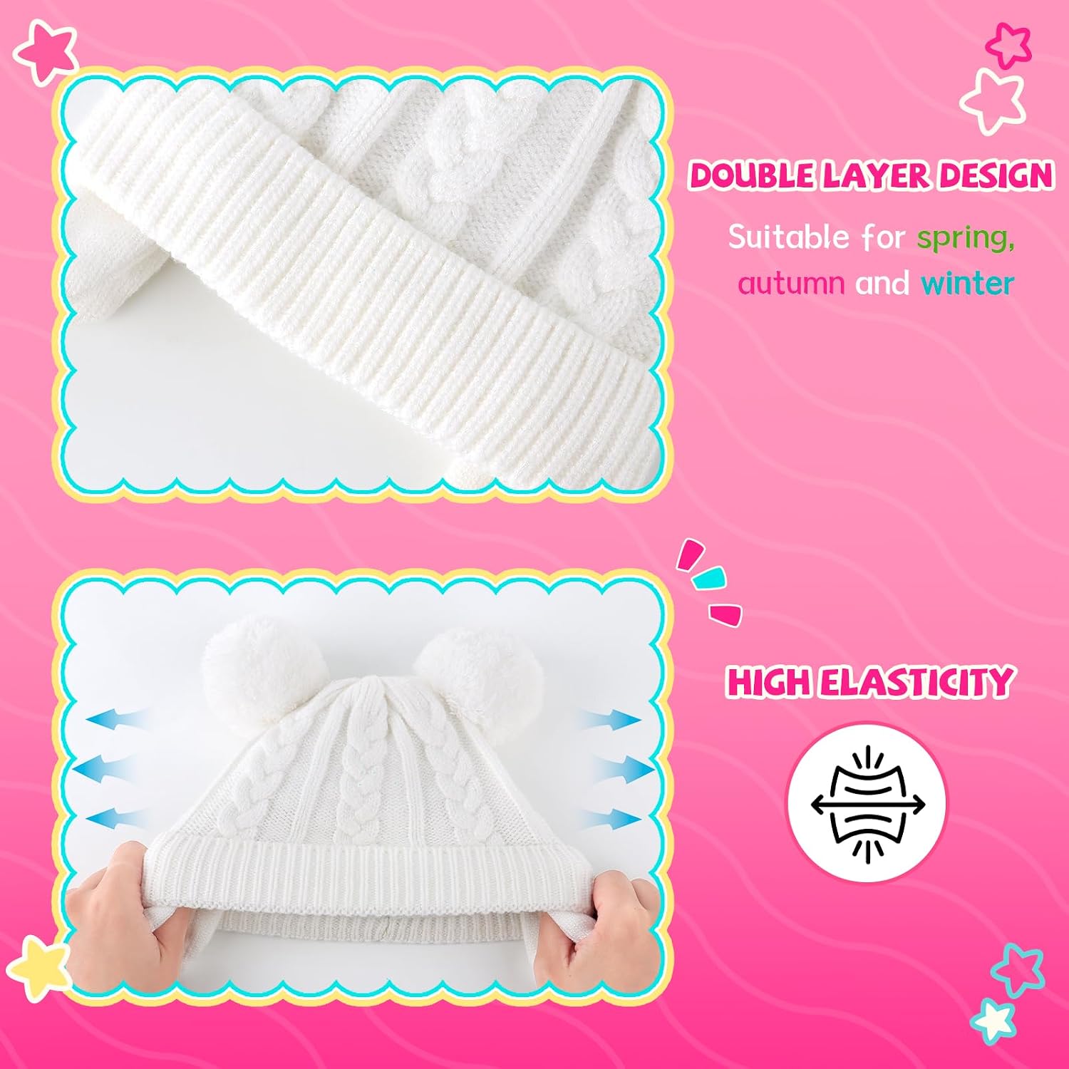 Detalle 2 de Duoyeree Toddler Winter Hat 0-36M