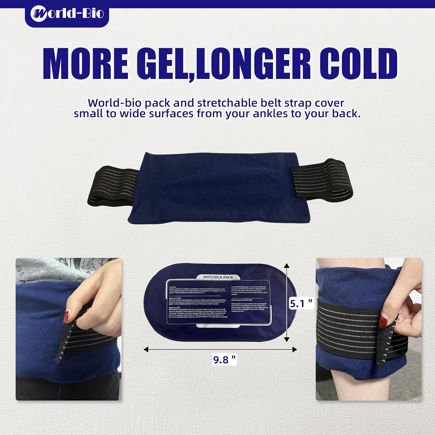 Detalle de World-Bio Reusable Ice Pack Set